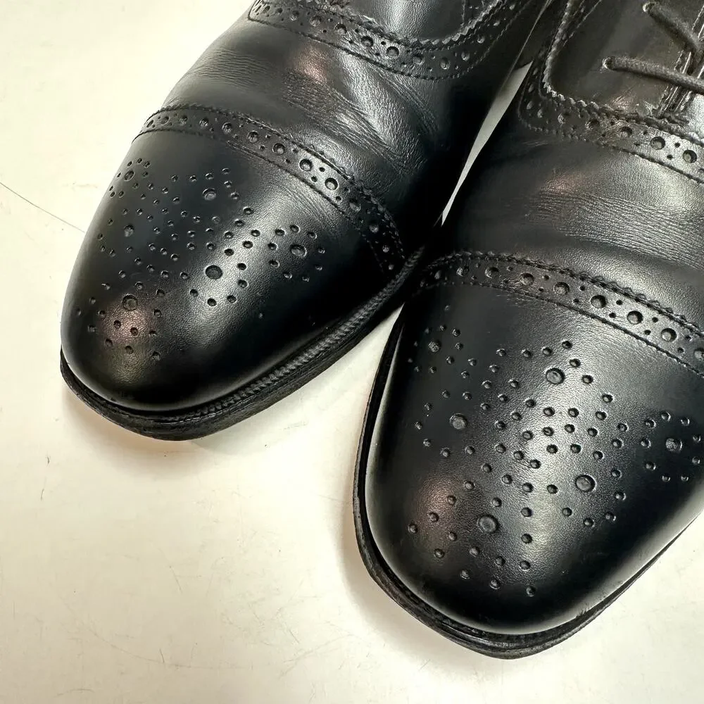 VERY GOOD Alfred Sargent x Brooks Brothers Oxford Cap Toe Bal Black Calf 9